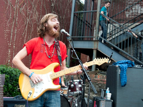 Jonah Tolchin performs at Grimey's in Nashville during the Americana Music Festival on Sept. 20.